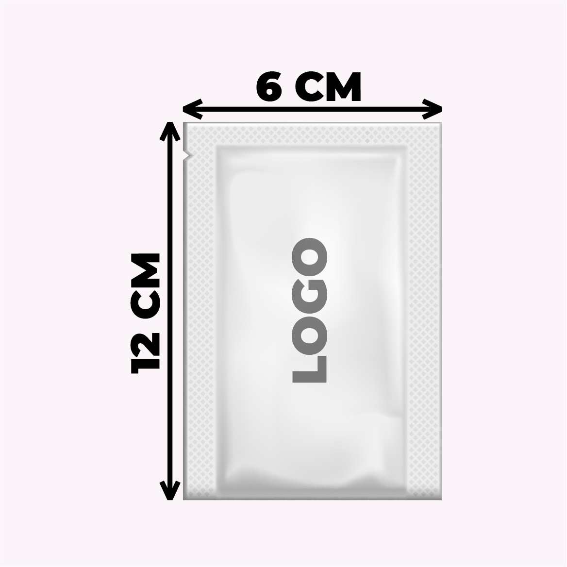 6 x 12 Tek Kullanımlık Baskılı Tekli Islak Mendil