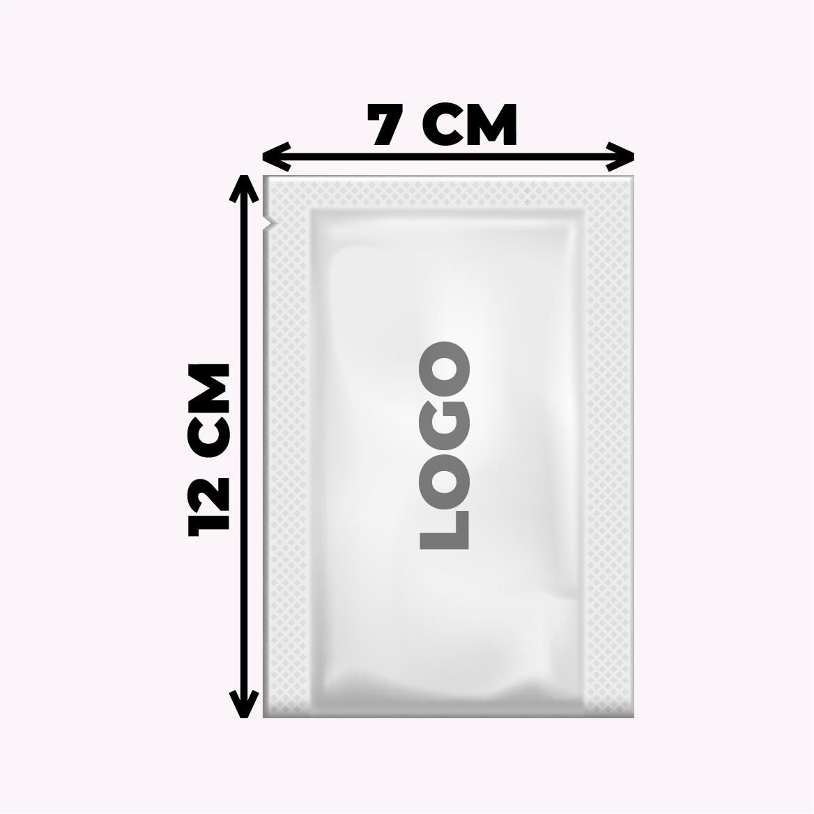 7 x 12 Baskılı Tekli Islak Mendil Tek Kullanımlık